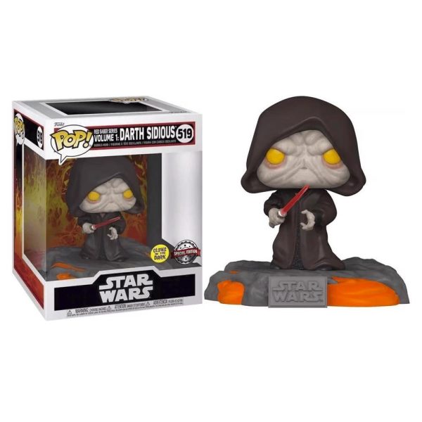 POP figure Star Wars Red Saber Series Darth Sidious #519 (Exclusive) (GITD)