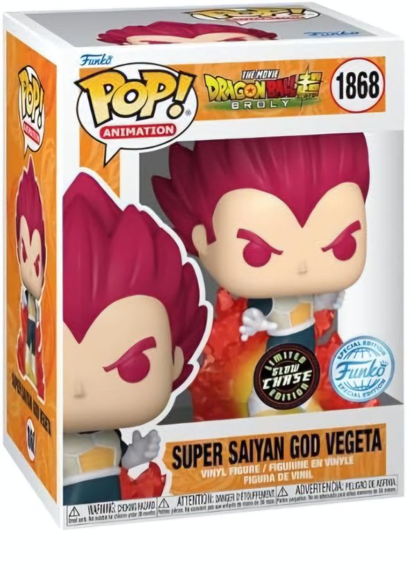 POP figure Dragon Ball Super Broly Movie Super Saiyan God Vegeta #1868 (Exclusive) (Glow Chase)
